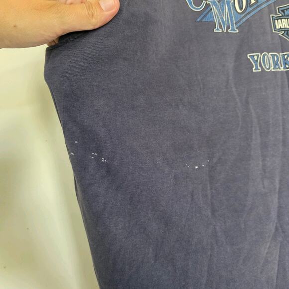 Vintage Harley Davidson Tank Men 3X Laugermans Pocket Tee Skull 2000s HD York PA - Picture 6 of 11